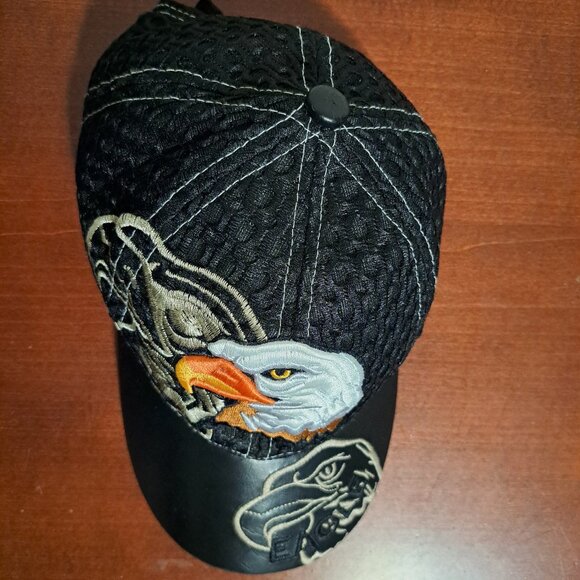 Eagles Baseball Cap With Embroidered Eagles Black Mesh Cap One Size Hat - Picture 5 of 7